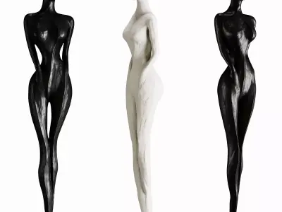 Abstract sculpture of a woman 3D model