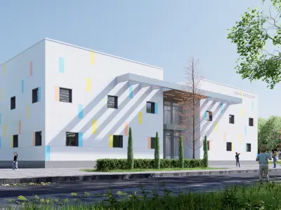 kindergarten Low-poly 3D model