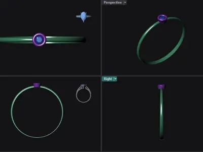 One stone ring light weight  3D print model