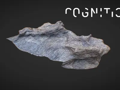 Iceland Tidal Rocks 01 Low-poly 3D model