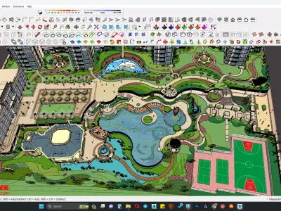 Beautiful lake pool area 3D model