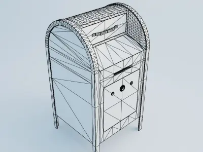 Mail Box Low Poly PBR 3D Model Low-poly 3D model