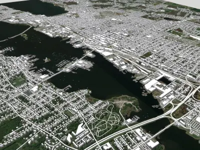 Cityscape New Bedford United States  3D model