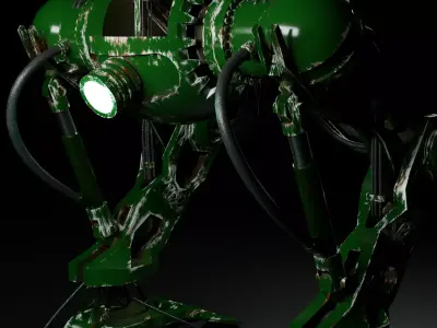 Sci-Fi Mechanical hydraulic Robot  Low-poly 3D model