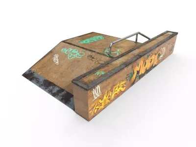 SK8 Ramp Rail PBR Textures Low-poly 3D model