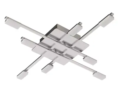 Lindby Mally LED ceiling light in chrome 3D model