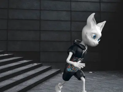 Animated 3dFox Low-poly 3D model