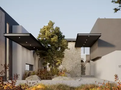 ARCHITECTURAL OFFICE ENTRANCE - Corona for Cinema4D Scene Files 3D model