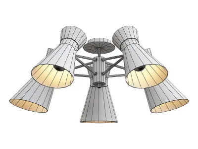 laconica ceiling light with five lights 3D model