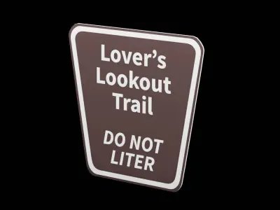 Street Sign Trapezoid Low-poly 3D model