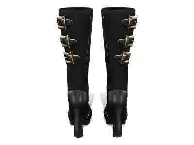 Steampunk High Heel Platform Boots Low-poly 3D model