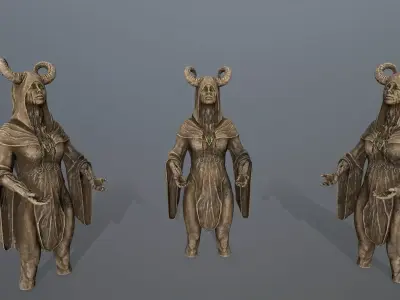 angel fountain Low-poly 3D model