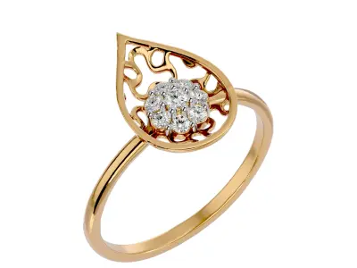 Light Minimalist Diamond Ring 3D print model 32