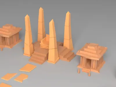 Egypt Old Style City Low Poly Low-poly 3D model