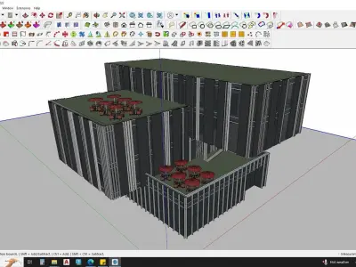 Corporate office glass building 3d model 3D model