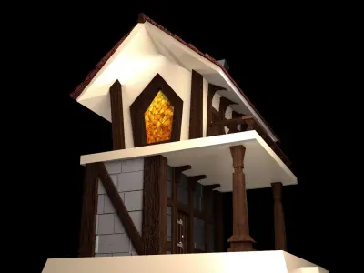 Basic Medieval Building - Low Poly Low-poly 3D model