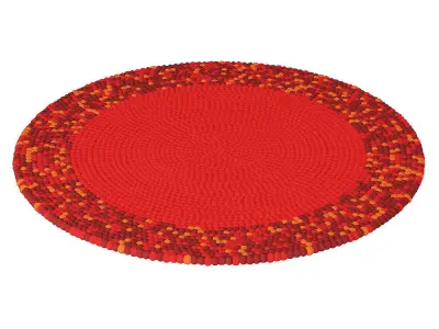 Round carpet of colored balls 3D model