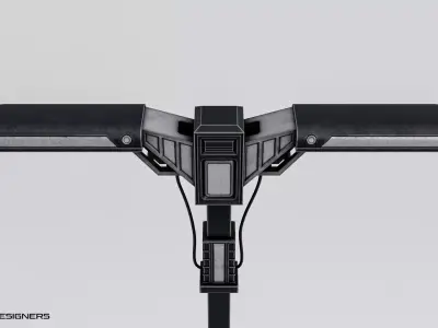 Sci-Fi Streetlight Low-poly 3D model