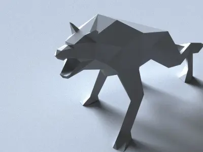 low-poly 3D printer model wolf Low-poly 3D model