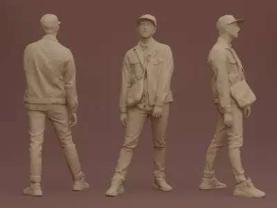 Man in Beige Outfit 3D model