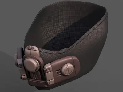 Gas mask respirator scifi futuristic 3d  Low-poly 3D model