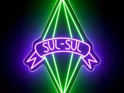 Sims Plumbob Sul Sul Neon Sign 3D model