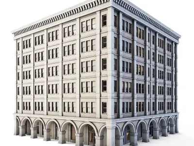 Tenement Building Low-poly 3D model