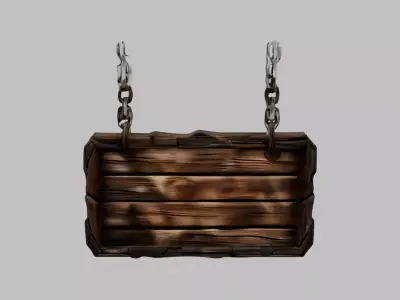 Rustic signboard Free low-poly 3D model