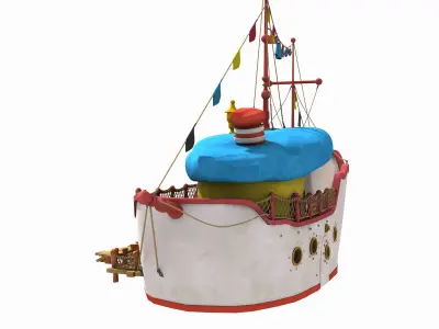 Cartoon Ship House 3D model
