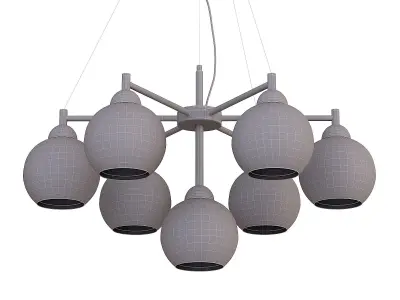 Smoky Sphere Chandelier with Smoky Glass 3D model