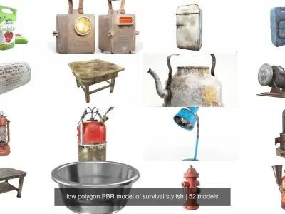  low polygon PBR model of survival style da1 3D Model Pack