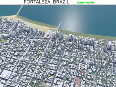 Fortaleza Downtown Brazil Low-poly 3D model