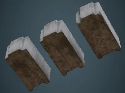 Concrete Barrier 5C Low-poly 3D model