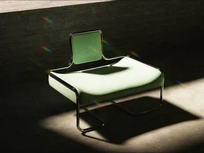 Space Chair Low-poly 3D model