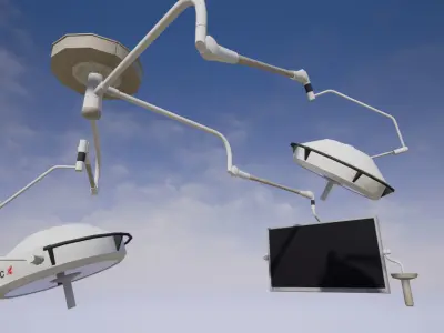 Operating Room Electronics and Lighting System Low-poly 3D model