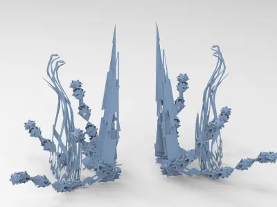 Sci fi squid gate 2 Low-poly 3D model