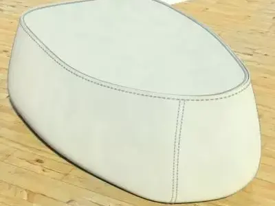 Fjord medium pouf stone White 3D model