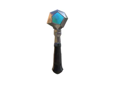 Sci-fi energy hammer 3d model Low-poly 3D model
