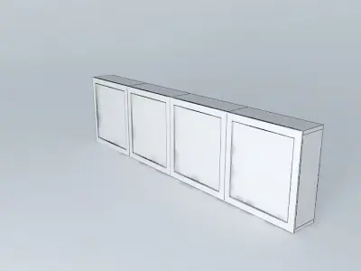 cabinet bookcase with glass doors Free 3D model