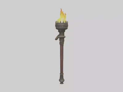 Dungeontorchholderm 1 Low-poly 3D model