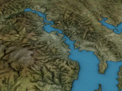 Hobart - Topography Terrain Low-poly 3D model