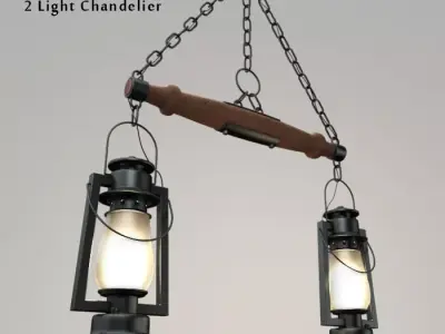 Pioneer Series 2 Light Chandelier 3D model