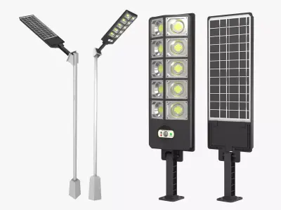 Solar Street Light Low-poly 3D model buy