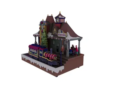 Train Station Low-poly 3D model