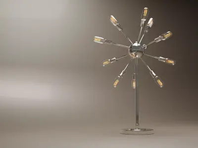 Retro Sputnik Lamp High Poly 3D model