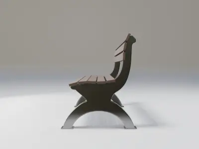 bench - sci-fi theme - modern  Low-poly 3D model
