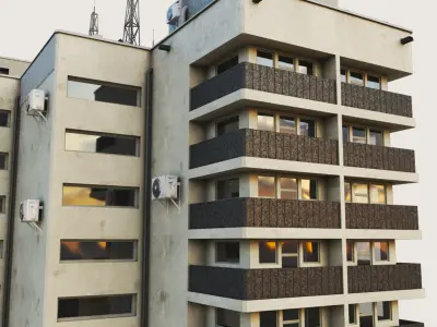 Building Skyscraper City Town Downtown Office Space Work Street Low-poly 3D model