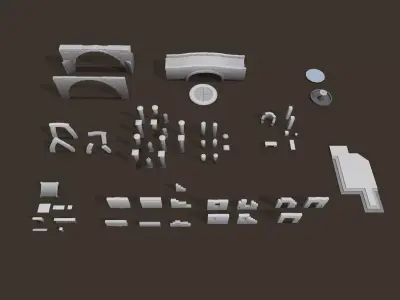 Ruins pack Low-poly 3D model