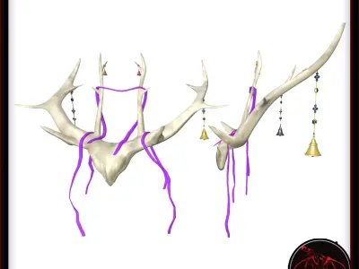 Decorated or Ceremonial Antlers Low-poly 3D model