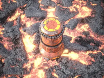 Lava rocks ground tile Low-poly 3D model